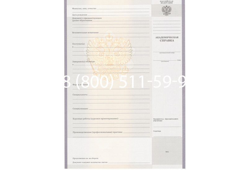 Купить Академическая справка образца 2010-2011 год для колледжа в Ачинске